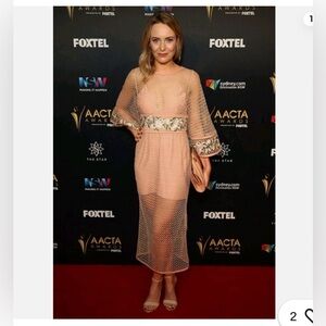 NWT Alice McCall Blush Pink Sheer Midi Dress with Embroidered Waist - 6